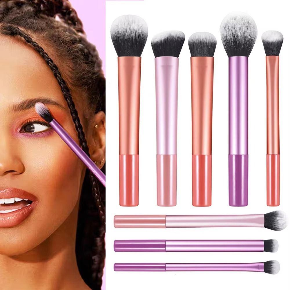 7Pcs Fashon Soft Makeup Brush Kit Synthetic Hair Easy to Clean Blush Brush Eye Shadow Brush
