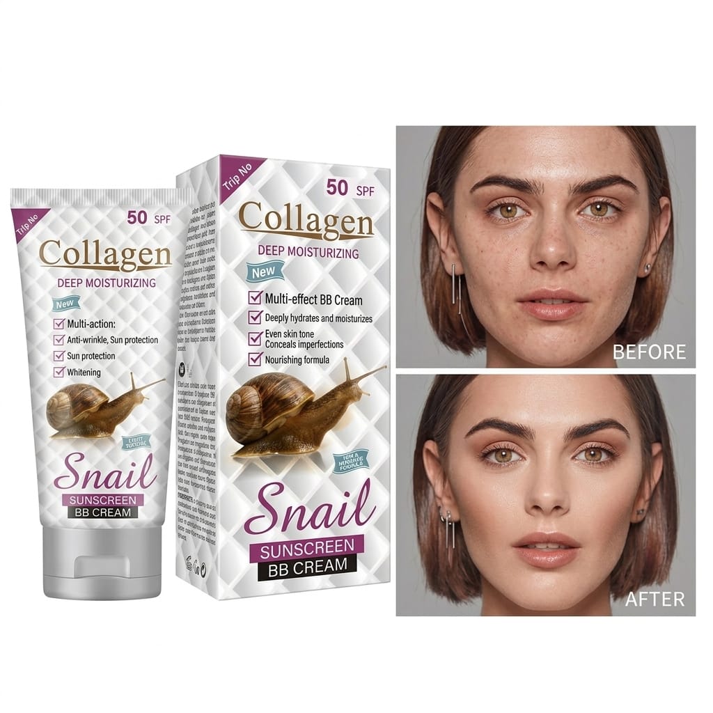 BB Sunscreen Cream Spf 50 Anti UVA/UVB Collagen Snail Sunscream