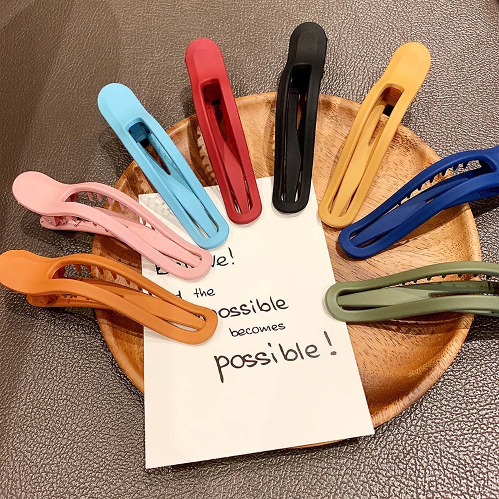 Wild Simple Candy Color Girls Matte Women Face Wash Hairpin Hair Claw Plastic Duckbill Clip