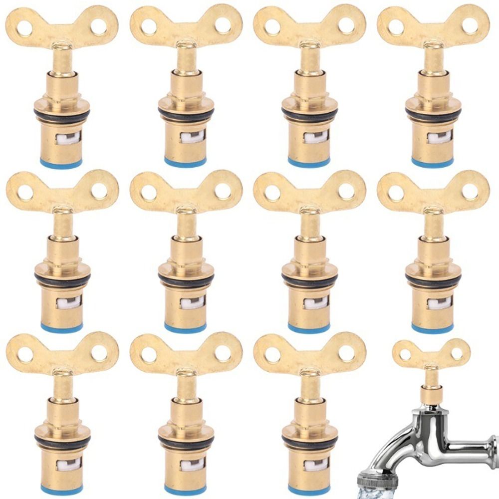 3Pcs New G1/2" Faucet Valve Core with Keys Universal Faucet Cartridges Brass Replacement Quick Tap Valve