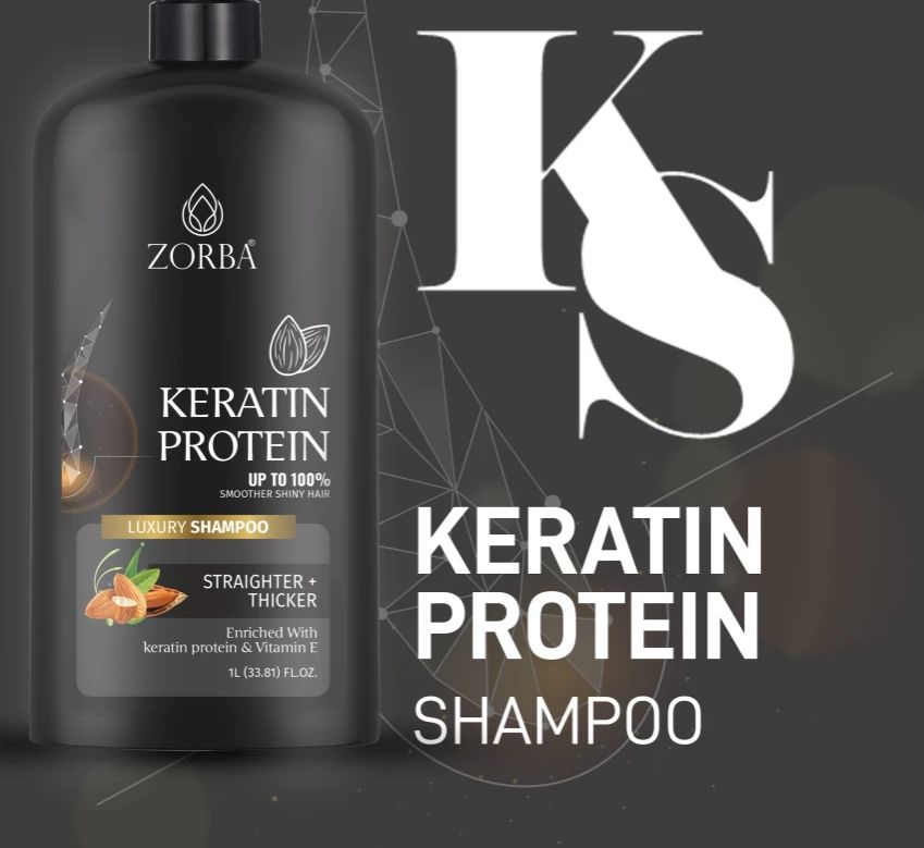 Keratin Protein Luxury Shampoo For Straighter And Thicker Hair With Vitamin E For Salon Finishing Hair Kind 1000ml