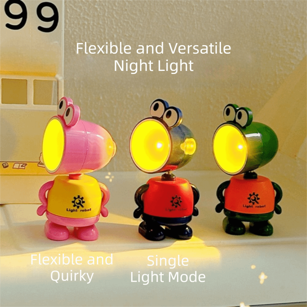 LED Light Mini LED Miniature Desk Lamp Foldable Design Creative Toy Night Light Book Light Cute Frog Desktop Ornament Gift Giving