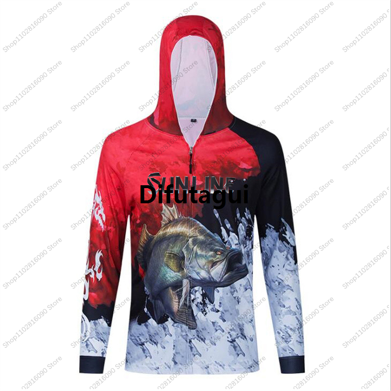 Difutagui 2023 Men Fishing Shirt Anti Uv Sun Protection Breathable Fast Sales promotion Dry Ice Silk Jacket Camping Hunting Sports Fishing Clothing