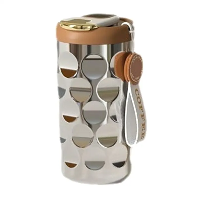 Stainless Steel Mug Ceramic Liner Thickened High Values Water Cup Portable Diamond Cup Car Coffee Cup Silver - image 1