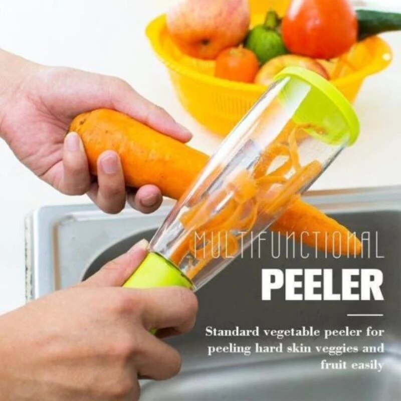 Multifunction Vegetable Peeler With Container Detachable Storage Peeler Grater Blade For Fruits Vegetables Potato Peeling Knife Peeler With Trash Can