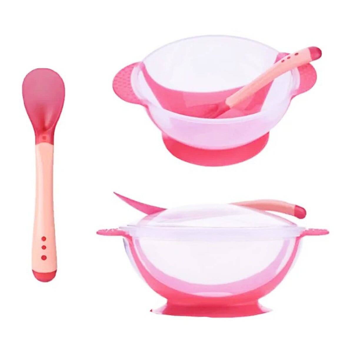 4pcs/set Baby Feeding Set Silicon Baby Bottle spoon Silicon fruit pacifier Sunction bowl with spoon