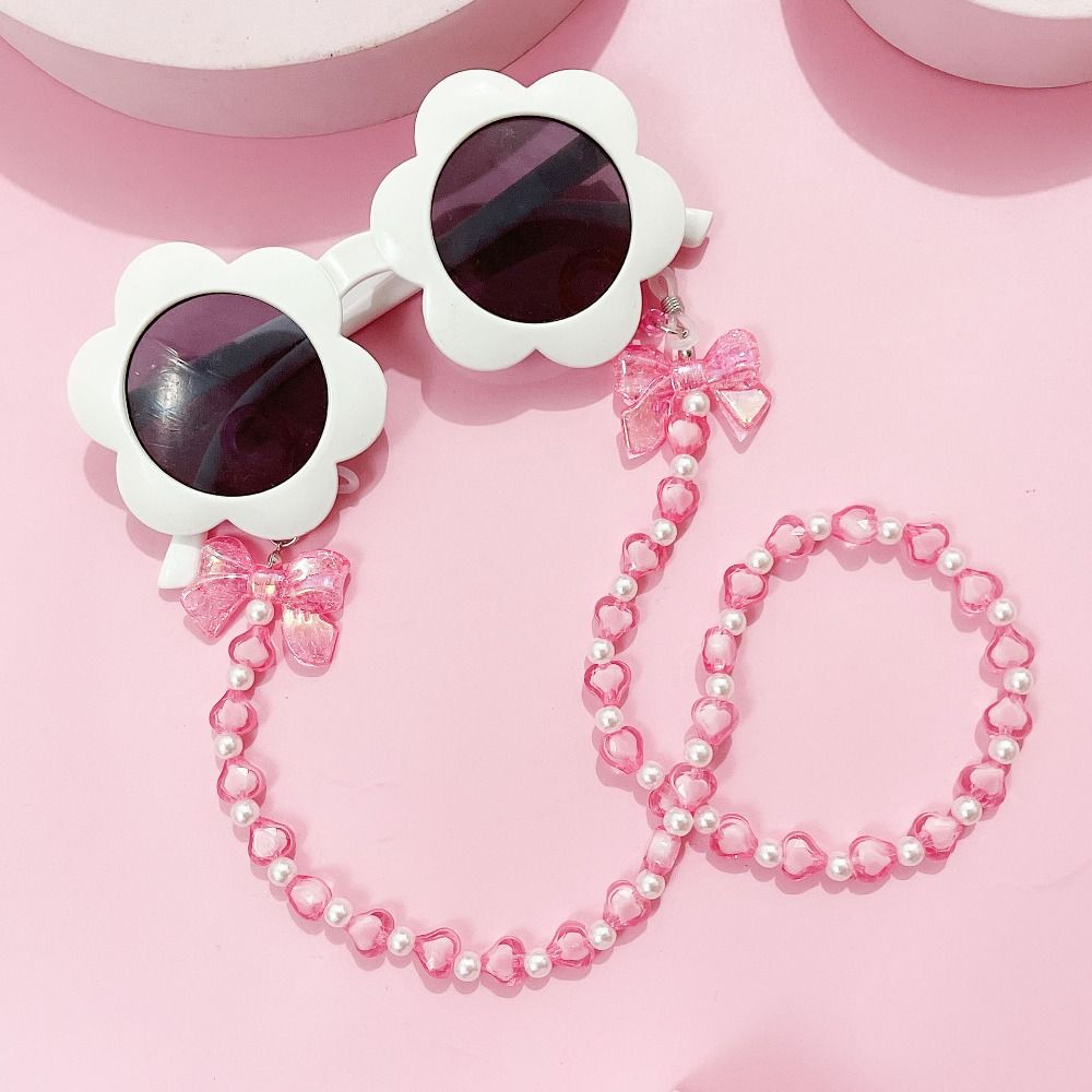 New Fashion Love Pearl Glasses Chain Cute Acrylic Mask Chain Rainbow Color Women Jewelry Necklace Headphone Chain
