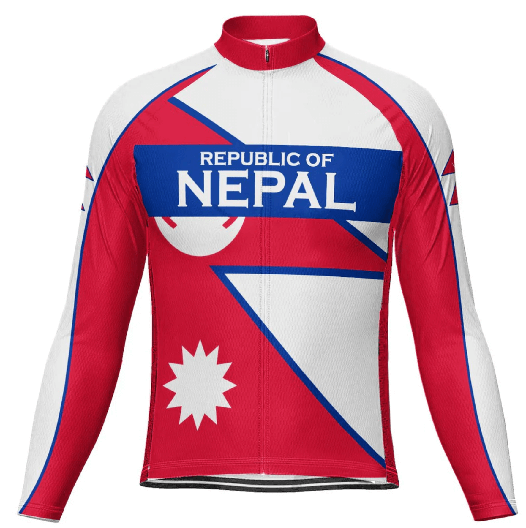 NEPAL Long Sleeves Cycling Jersey Summer Nepal Flag Road Bike Jersey Men Road Bike Shirts Suit Bicycle Bib Shorts