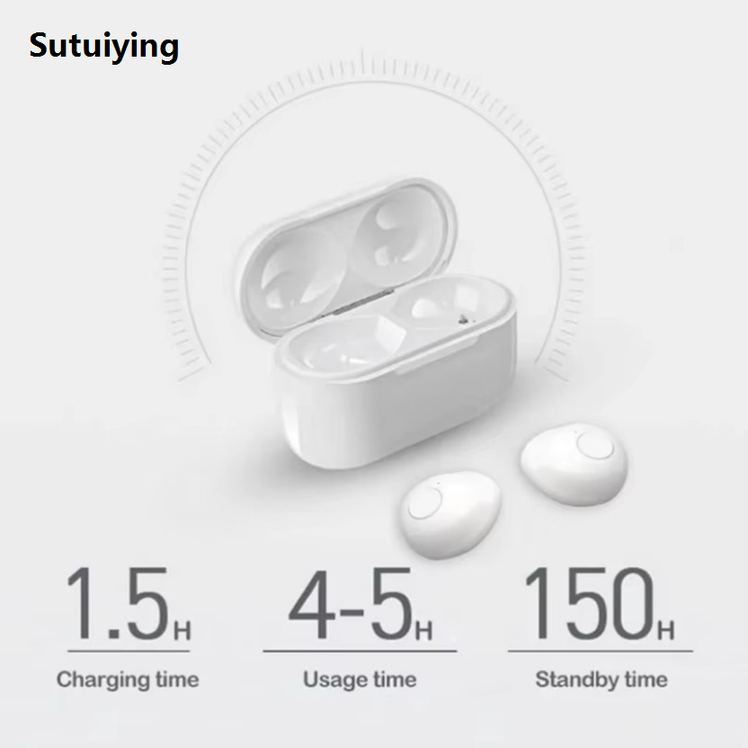 Sutuiying In-ear Noise Canceling Sports Headphones Mini Headset Bluetooth New 5.2 TWS Invisible Earphones Wireless Touch Game NFC Invisible