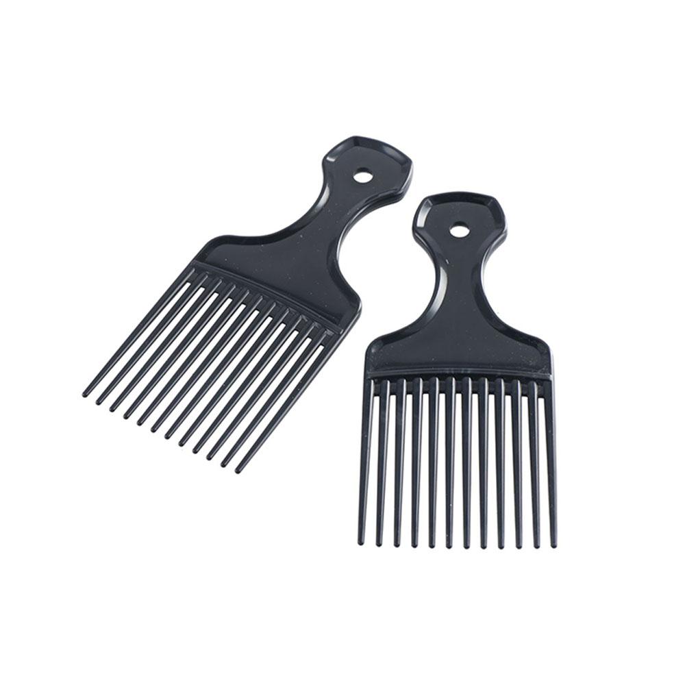 Curly Afro Plastic Fork Hairbrush Wide Black Insert Hair Combs Anti-Static Pick Comb Salon