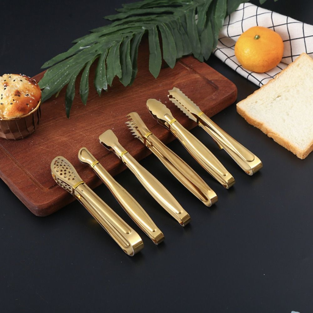 High Quality Stainless Steel Food Clip Non-stick BBQ Tongs Grill Meat Clip Kitchen Accessories Gold/Silver Food Cooking Clamp