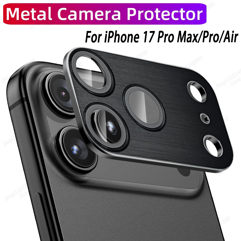 HODON Metal Brushed Camera Lens Glass For iPhone 17 Pro Max Full Cover Camera Protection Glass For iPhone 17 Pro Accessories