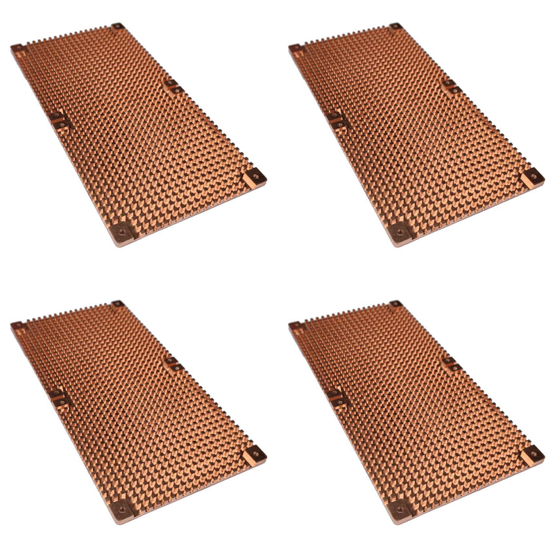 4X for 3060 3080 3090 Backplane Pure Copper Heat Sink Graphics Card Memory Auxiliary Radiator 90X180MM(5mm)