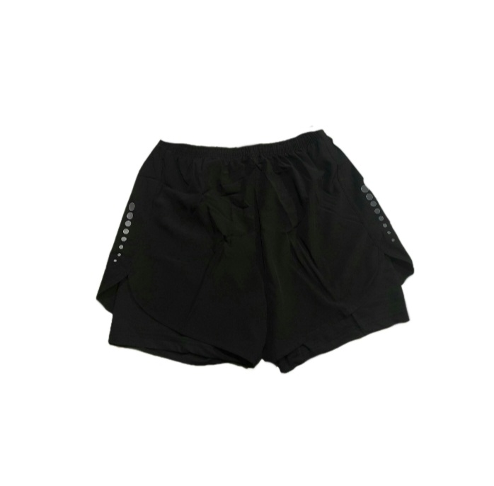 Black Running Men Shorts With Inner Compression Short