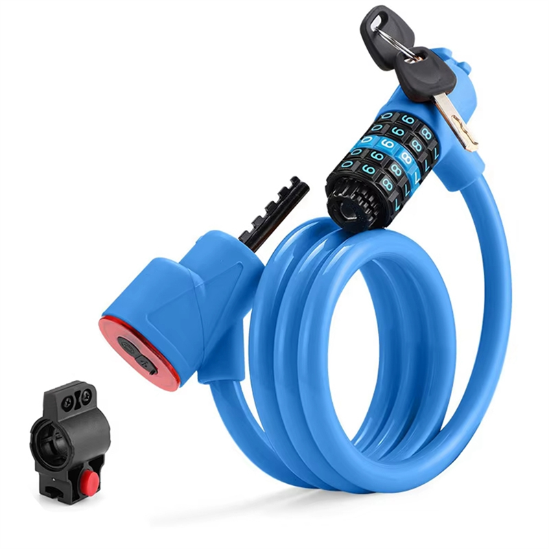 Bicycle Lock with Light 5 Digit Security Password Bike Lock Blue