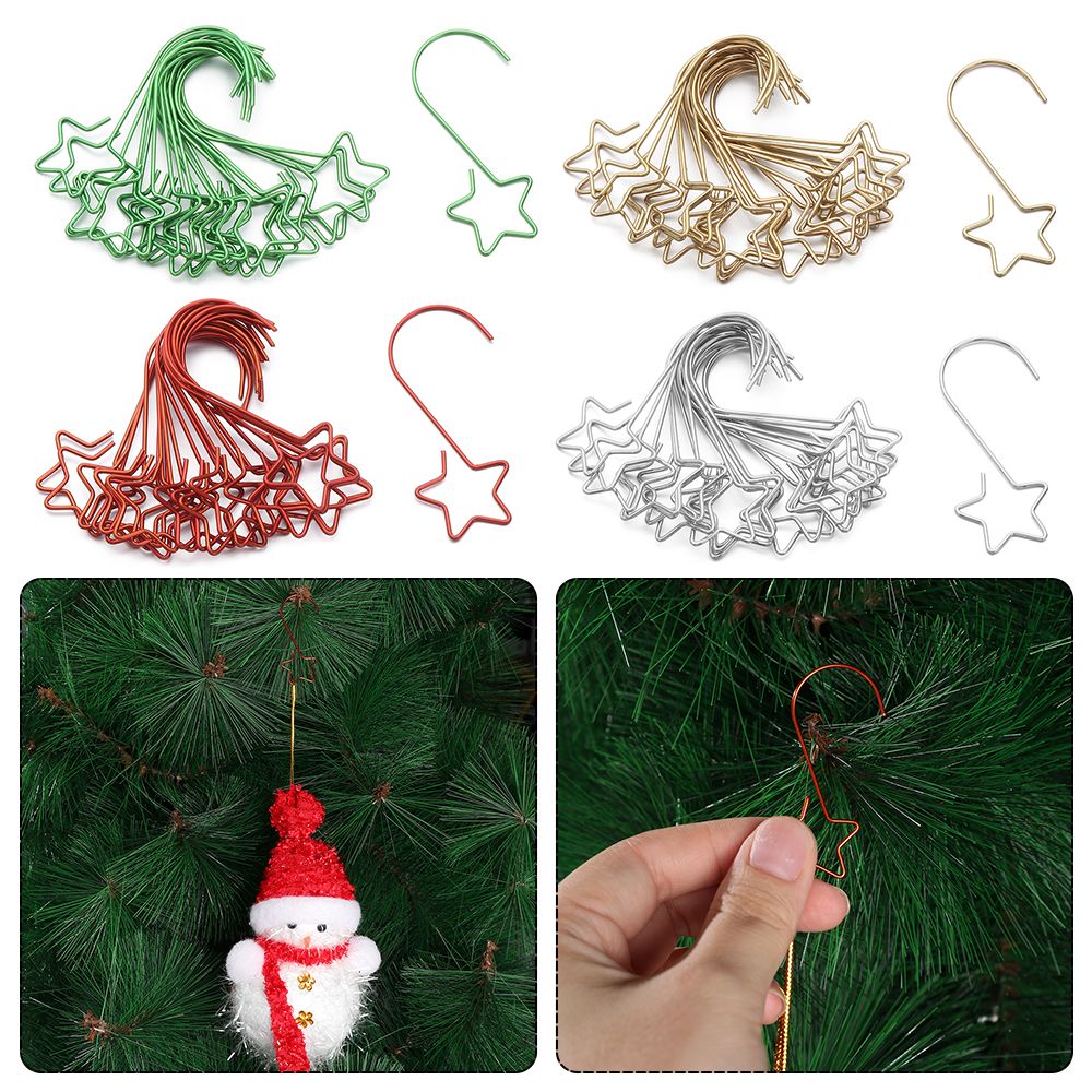 20pcs Silver Light Hangers Home Party Metal Xmas Tree Decoratio Christmas Tree Hanging Stainless Steel Hooks Christmas Ornament Hooks