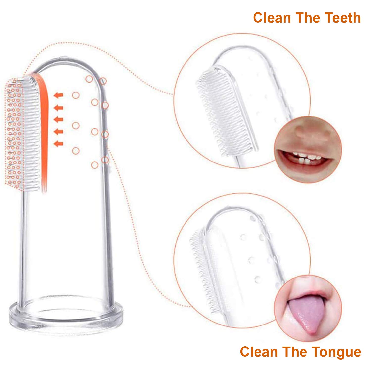 Silicone Finger Shaped Tooth Brush Specially Made for Babies Mumlove (Transparent)