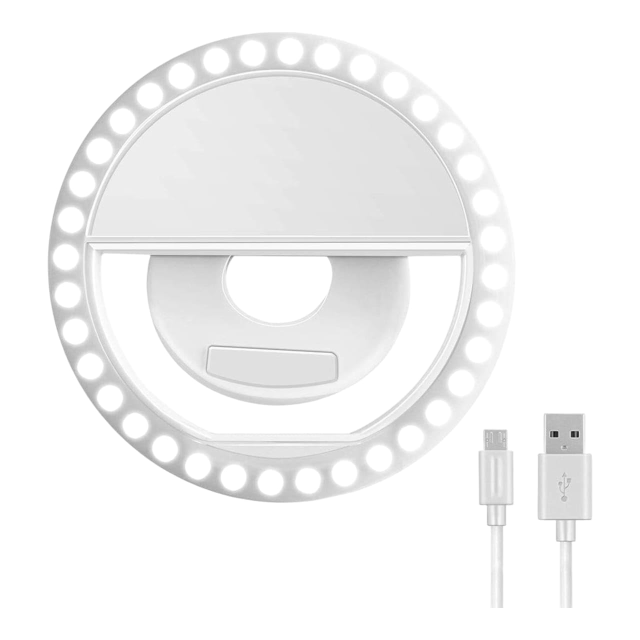 Portable LED Ring Selfie Light for Smartphones Tablets Laptop 3 Brightness Adjustable Clip Light | MixMart