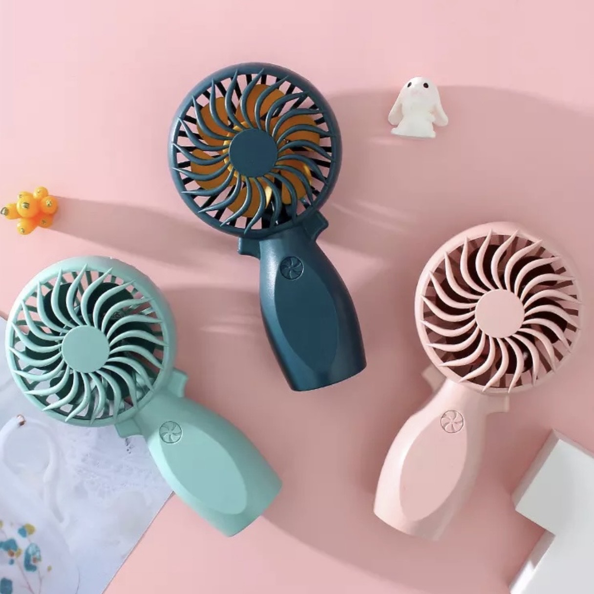 Mini Portable Fan Rechargeable With Stand 3 Speed And Long Lasting Battery Backup