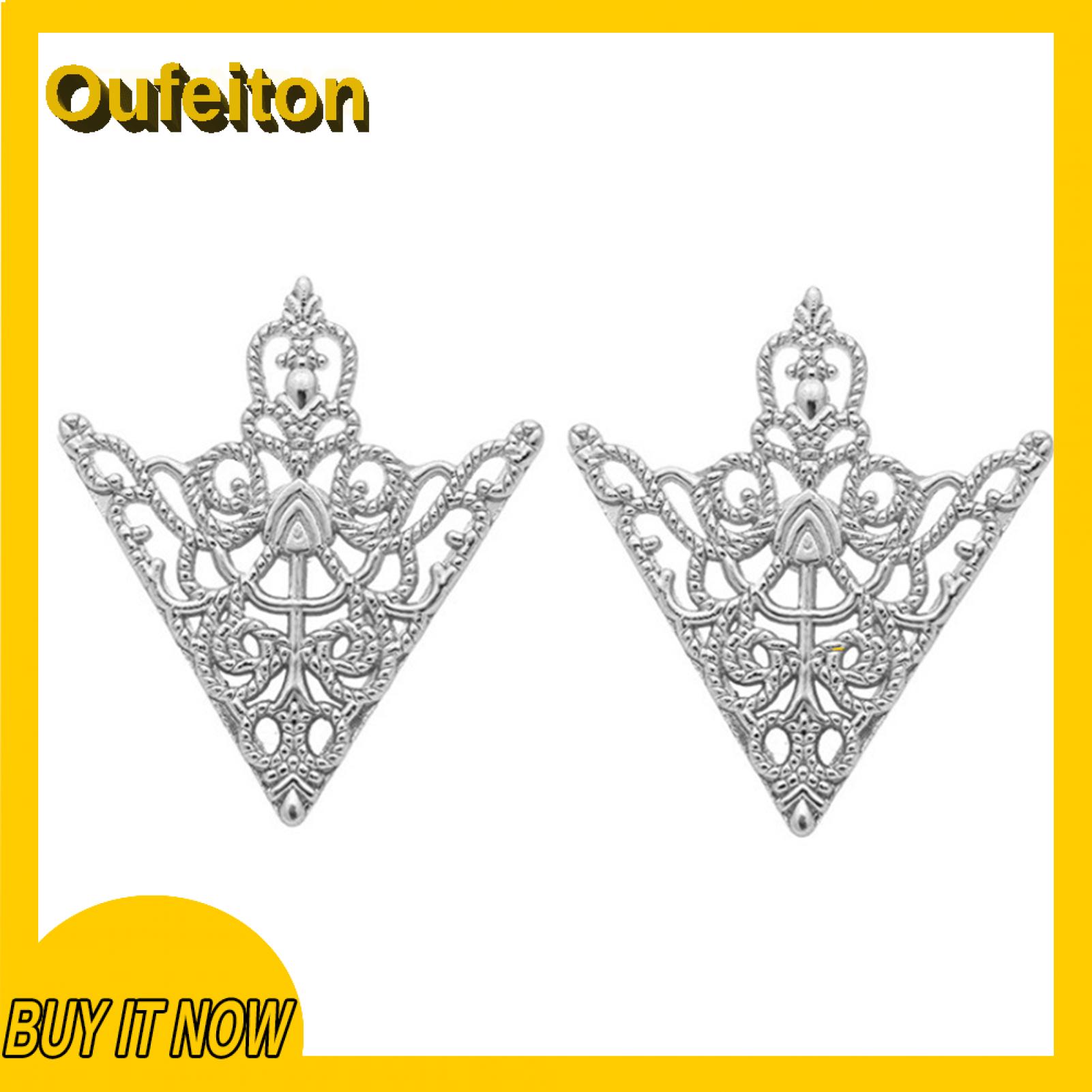 Oufeiton Collar Clip 1 Pair Retro Alloy Hollow Triangular Collar Pin Clip for Men Women Decorative Shirt Collar Corner Accessories Stylish
