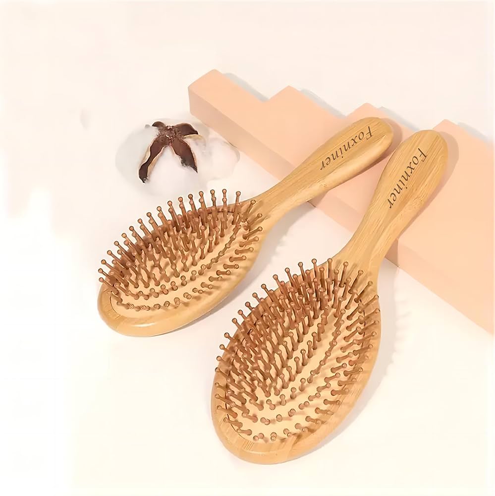 Eco-Friendly Wooden Paddle Hairbrush for Women, Men, and Kids, Promotes Healthy Hair and Scalp Massage