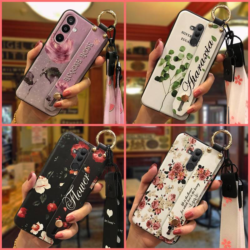 Lanyard Phone Holder Phone Case For Samsung Galaxy M16 5G/SM-M166P Fashion Design ring Shockproof Flower Soft case