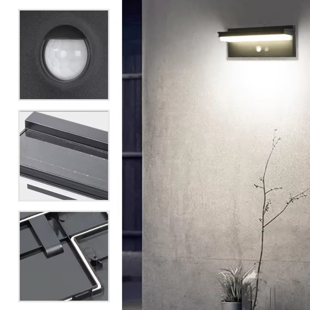 New Motion Activated Solar Wall Lamp Waterproof Motion Induction Motion Activated Light Solar Powered Reliable Lighting Outdoor Wall Light Garden