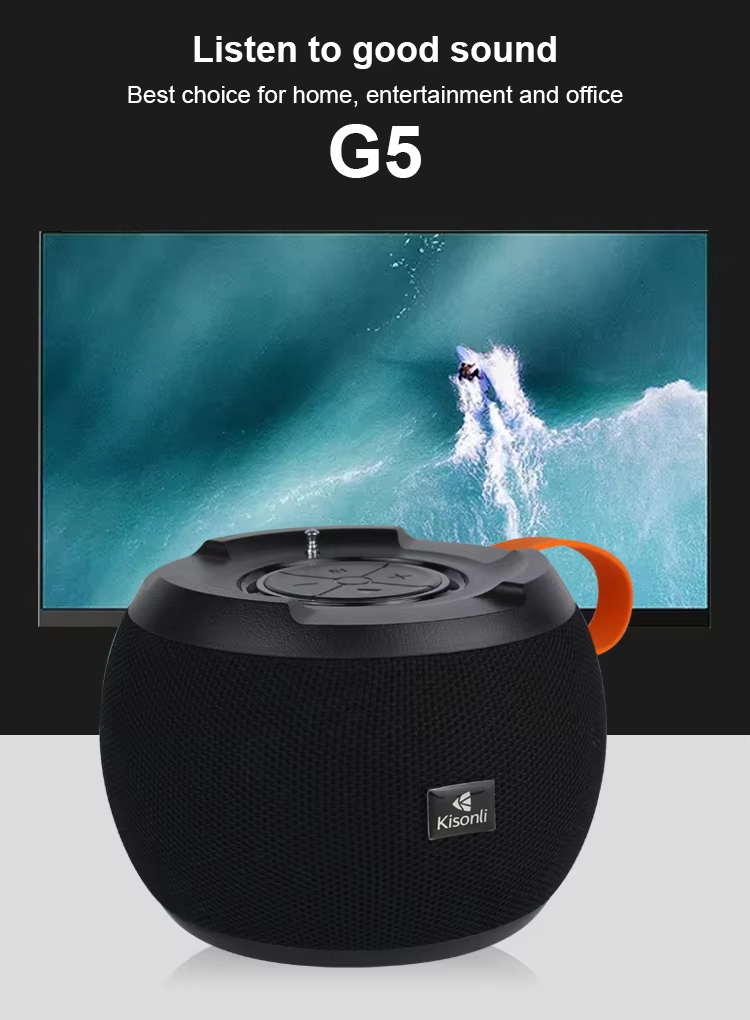 Kisonli G5 Wireless Bluetooth Speaker 5W Portable Sound System | Deep Bass | TF Card | USB | AUX | 1800mAh Battery | V5.0+EDR | Outdoor Indoor Music Speaker