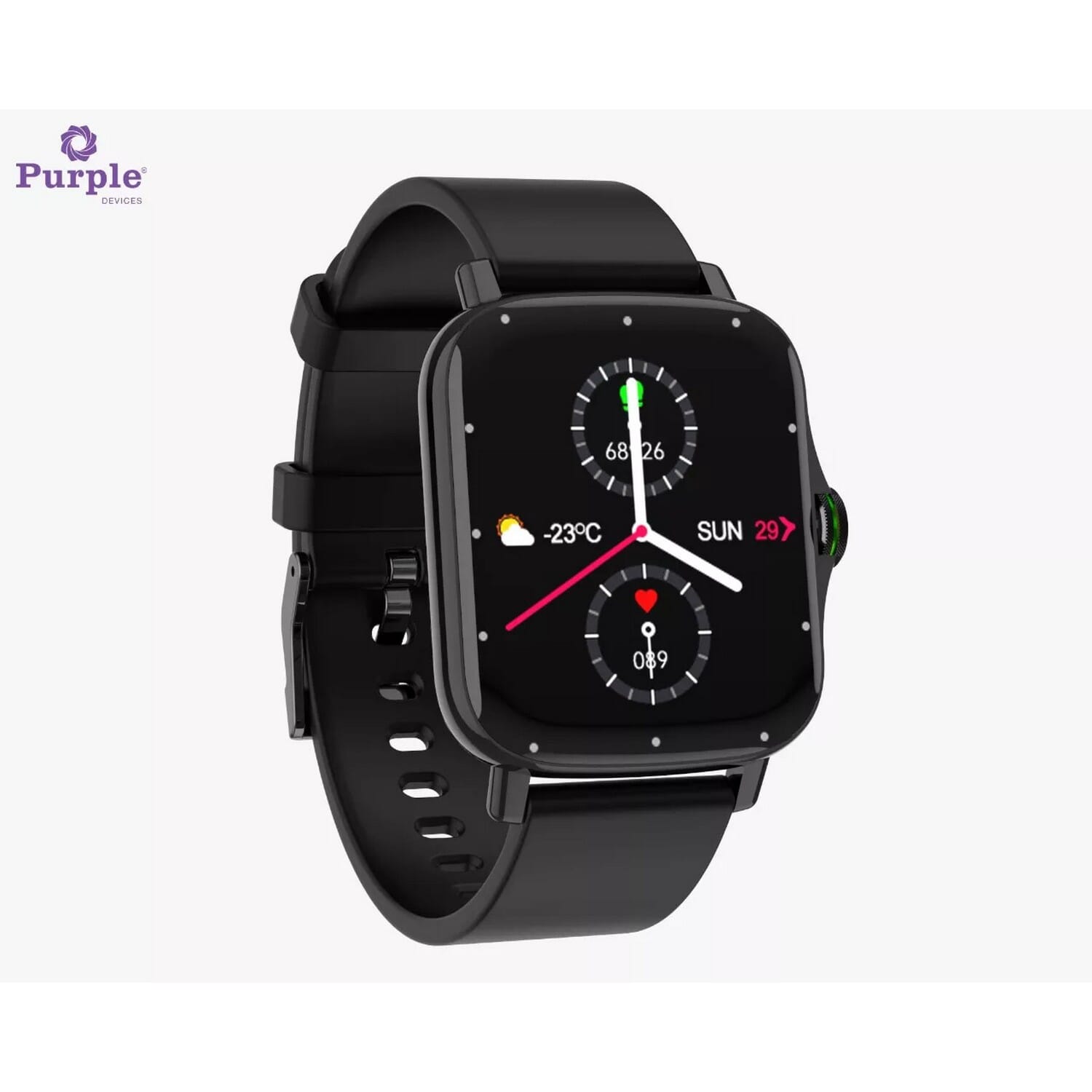 Purple Alpha Smart Watch With Bluetooth Call