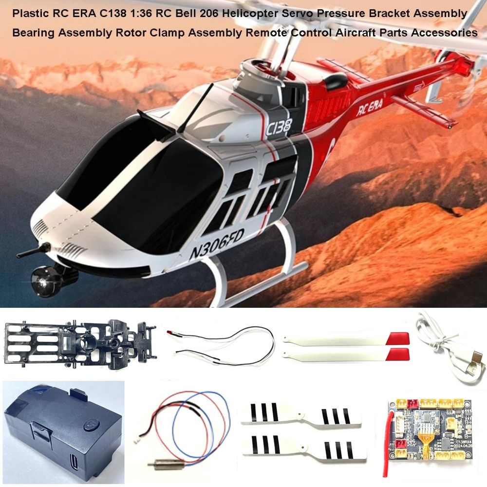 High Quality Plastic RC Remote Control Helicopter ERA C138 1:36 Multistyles Propeller Landing Gear Assembly Simulation RC Bell 206 Helicopter