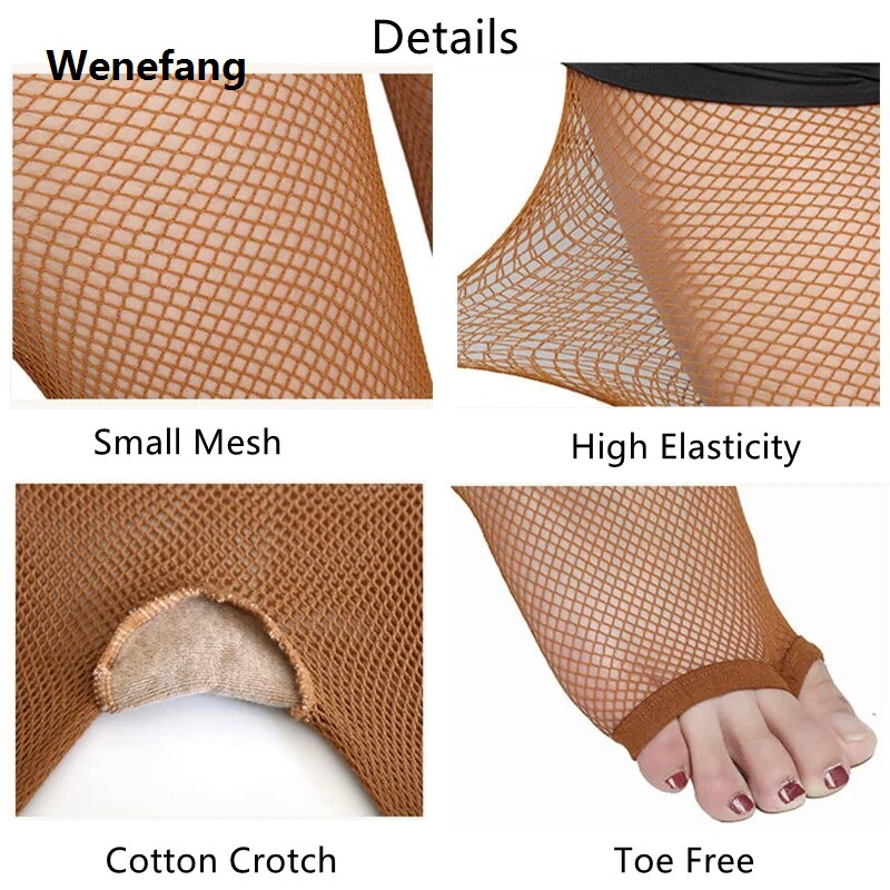 Wenefang Latin Dance Fingerless Tights Elastic Small Mesh Pantyhose Soft Yarn Professional Dancer Stockings Large Size Fishnet Hosiery