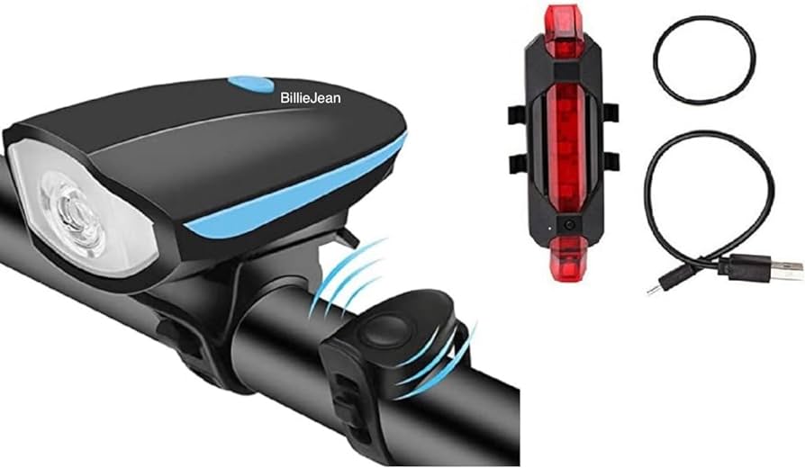 Bicycle Headlight + Horn With Led Backlight With Different Modes