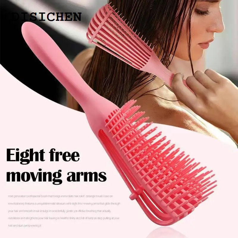 DISICHEN 5 Pcs/Set Hair Brush Detangling Brush Scalp Massage Hair Comb Green Adjust Octopus Curly Comb Women Detangle Hairbrush Salon