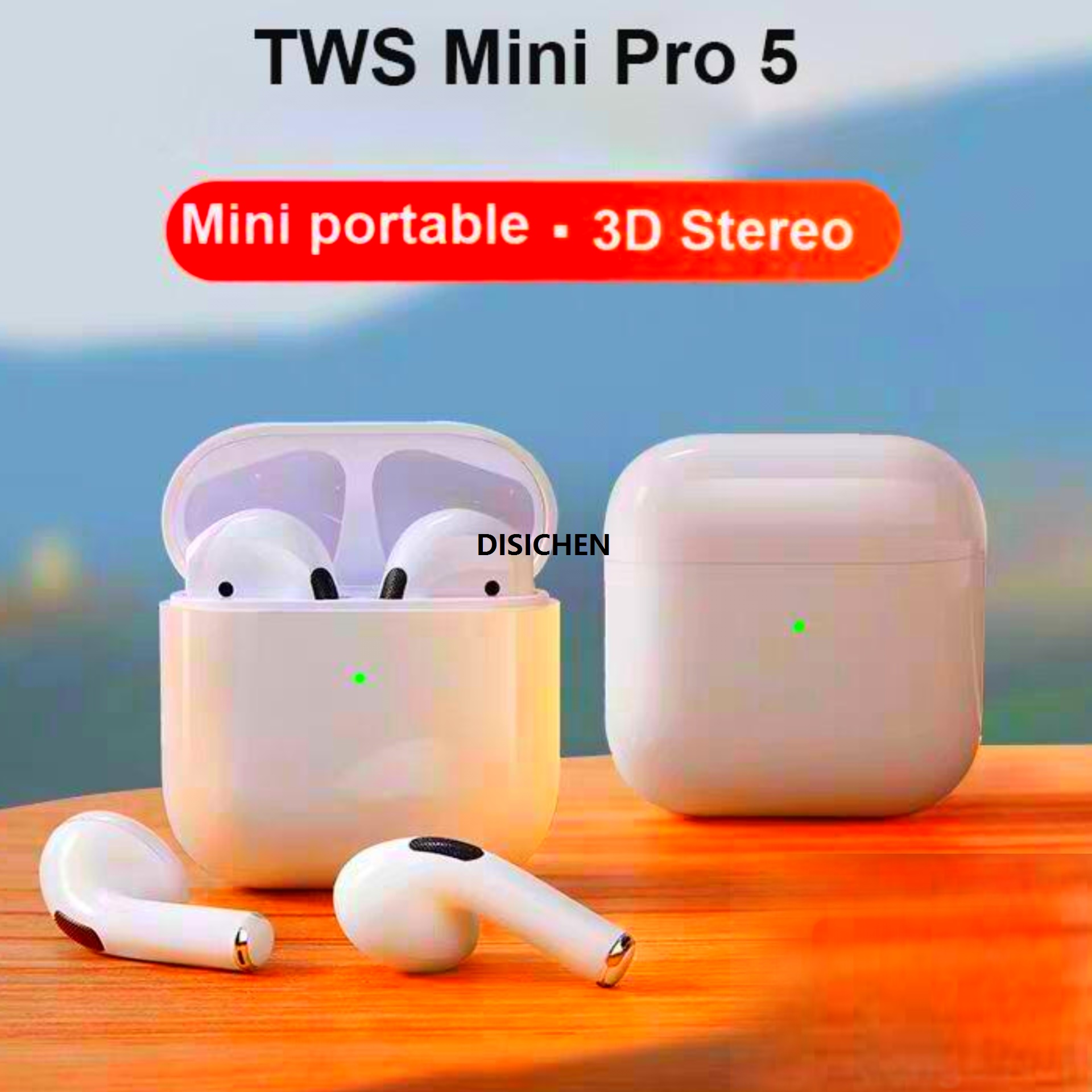 DISICHEN Bluetooth Earbuds Earphones Mini Control for Airpod Pro 5 with Box Noise Reduction Original Tws 8D Stereo Hifi Wireless Profesional