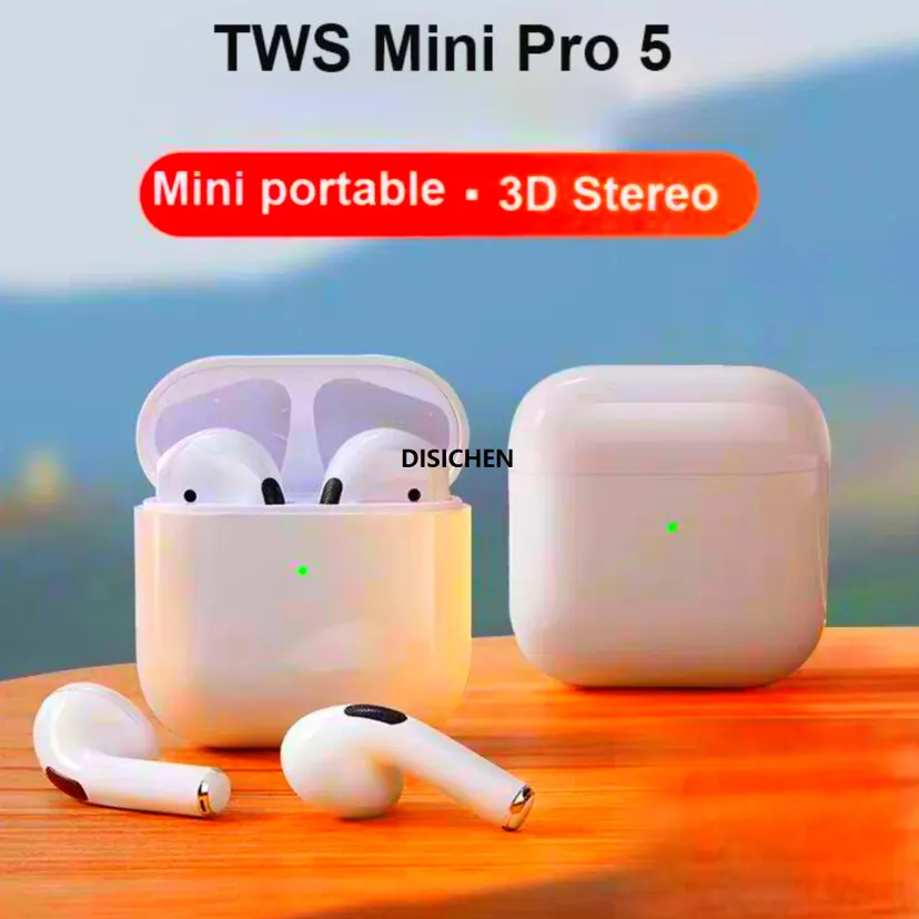 DISICHEN Bluetooth Earbuds Earphones Mini Control for Airpod Pro 5 with Box Noise Reduction Original Tws 8D Stereo Hifi Wireless Profesional