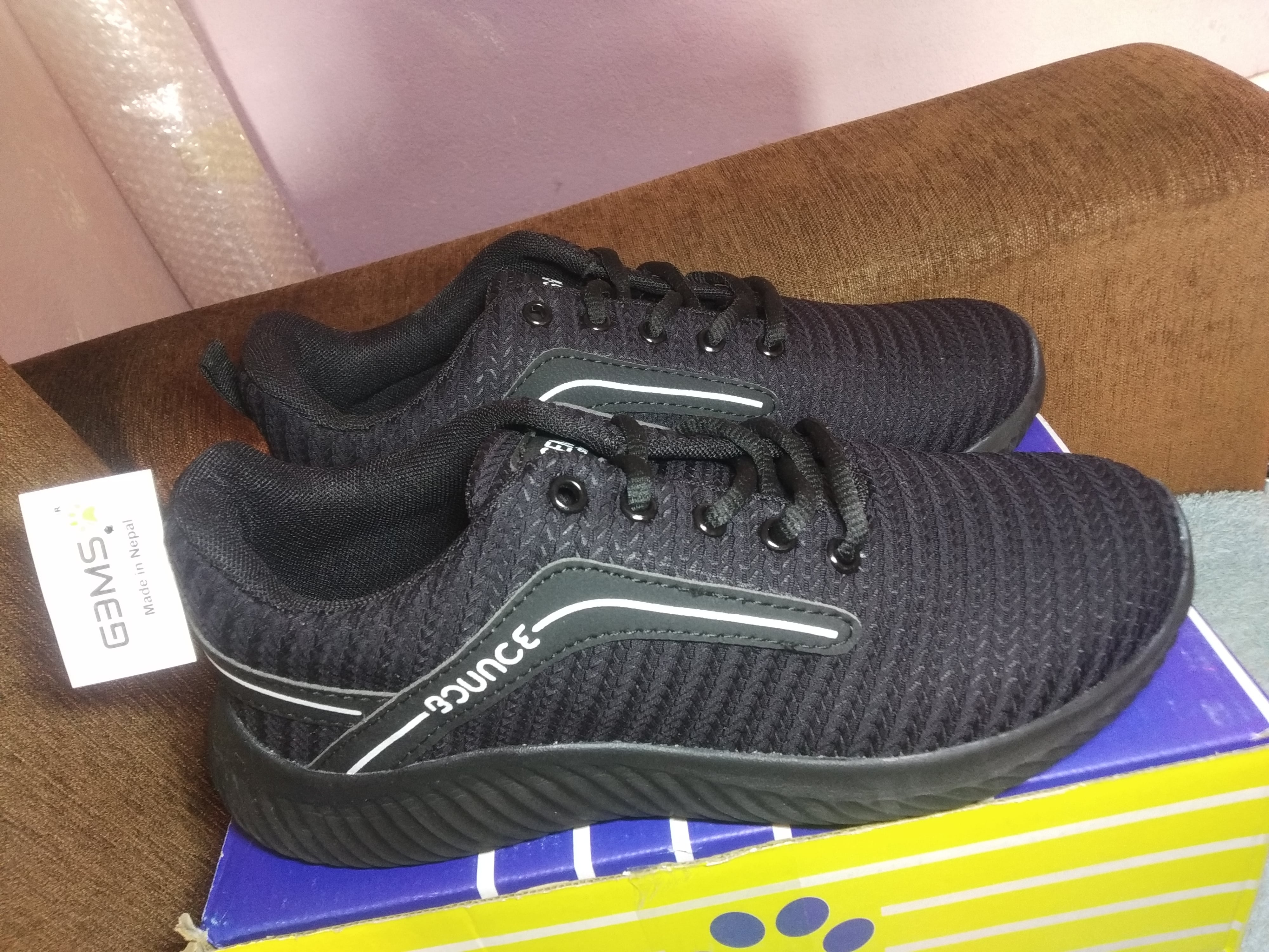 Gems Bounce Sports shoes In Black Color For Men.
