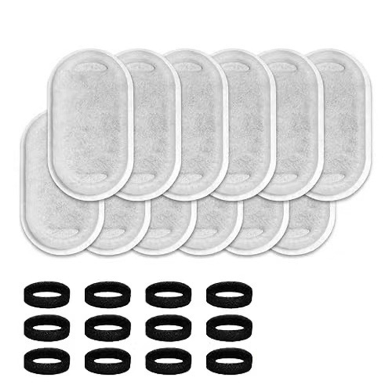 JAERBEE 24PCS Replacement Water Fountain Filters Element for Stainless Steel Water Fountain Activated Carbon Sponges Filters