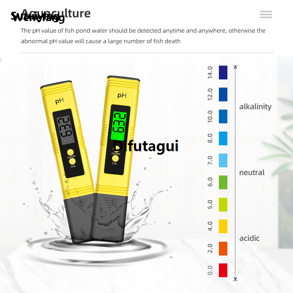 Difutagui Wenefang Sutuiying PH Meter Water Quality Tester with 0-14 Measurement Range 0.01 Portable New style 2025 High Precision PH Test for Aquarium Swimming Pool Hydroponics