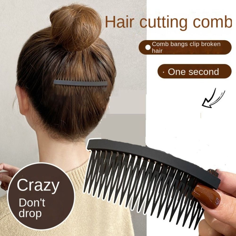 4 pcs Convenient Plastic Hair Combs 7 Cm Black Clear Hair Slides Slide Combs Women