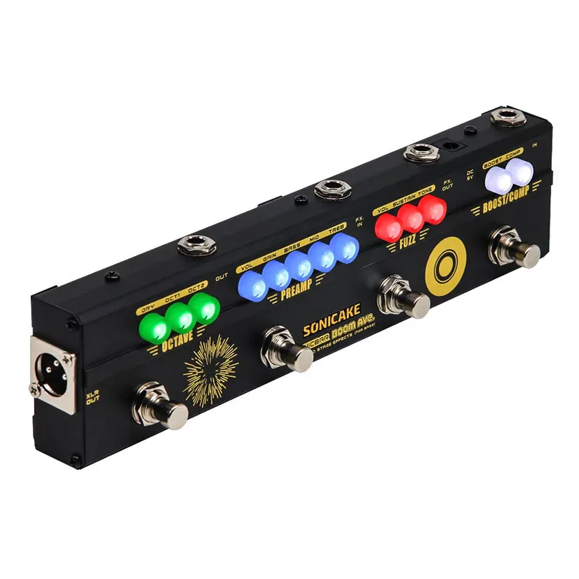 Sonicake Boom Ave Bass Preamp DI Box Multi Effects Pedal w/ Power Supply
