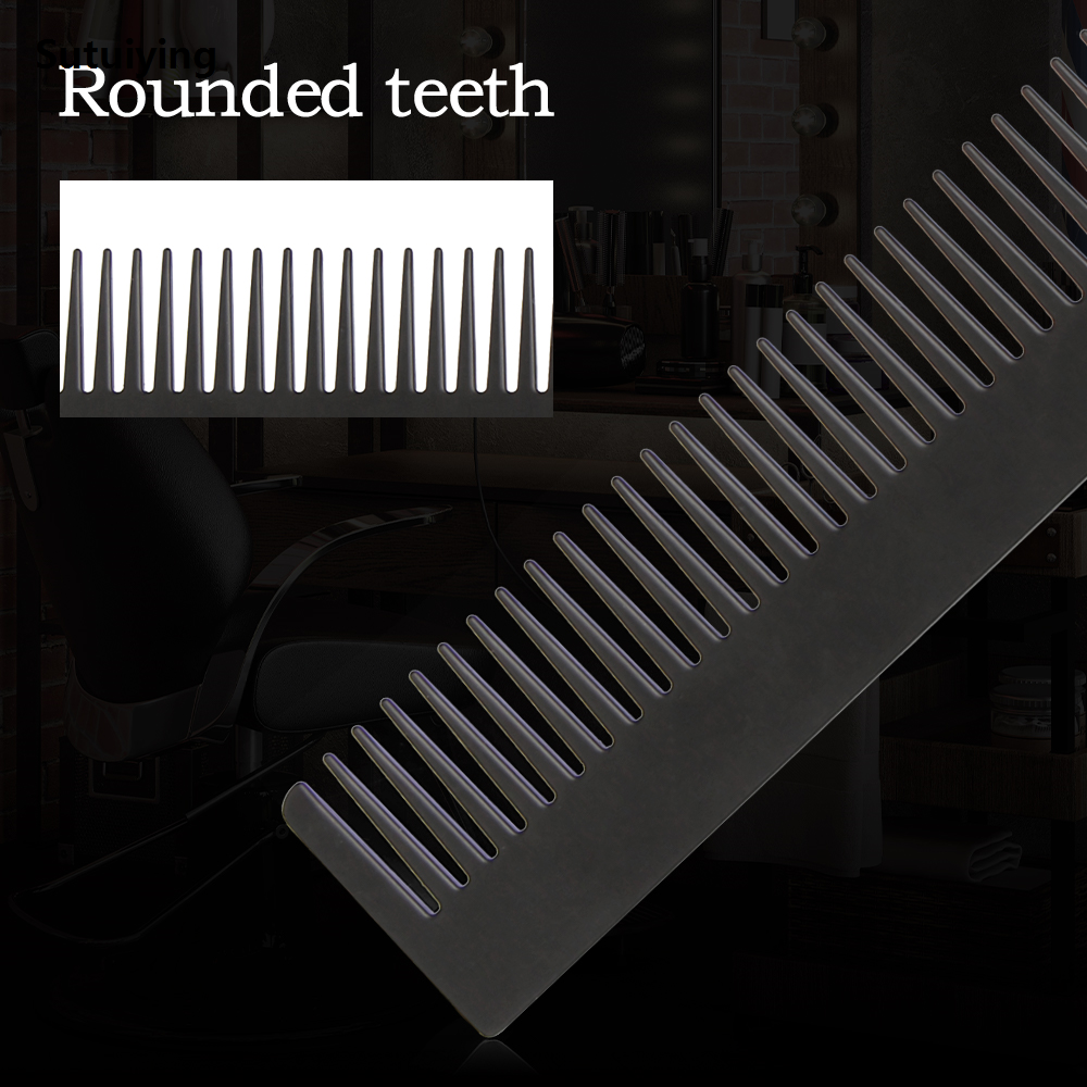 Sutuiying 1Pc Men's Beard Brush Stylish Design Retro Hairdressing Portable 2025 New Tool Metal Professional Styling Comb for Home Beauty Salon