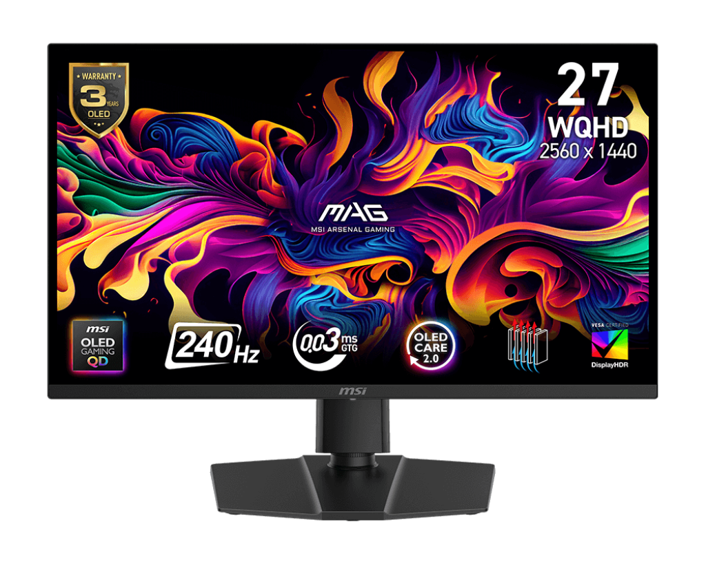 MSI MAG 273QP QD OLED X24 (27" 2K QHD | OQ-OLED Panel | 240Hz | 0.03ms | 99% DCI-P3 | Eyecare)
