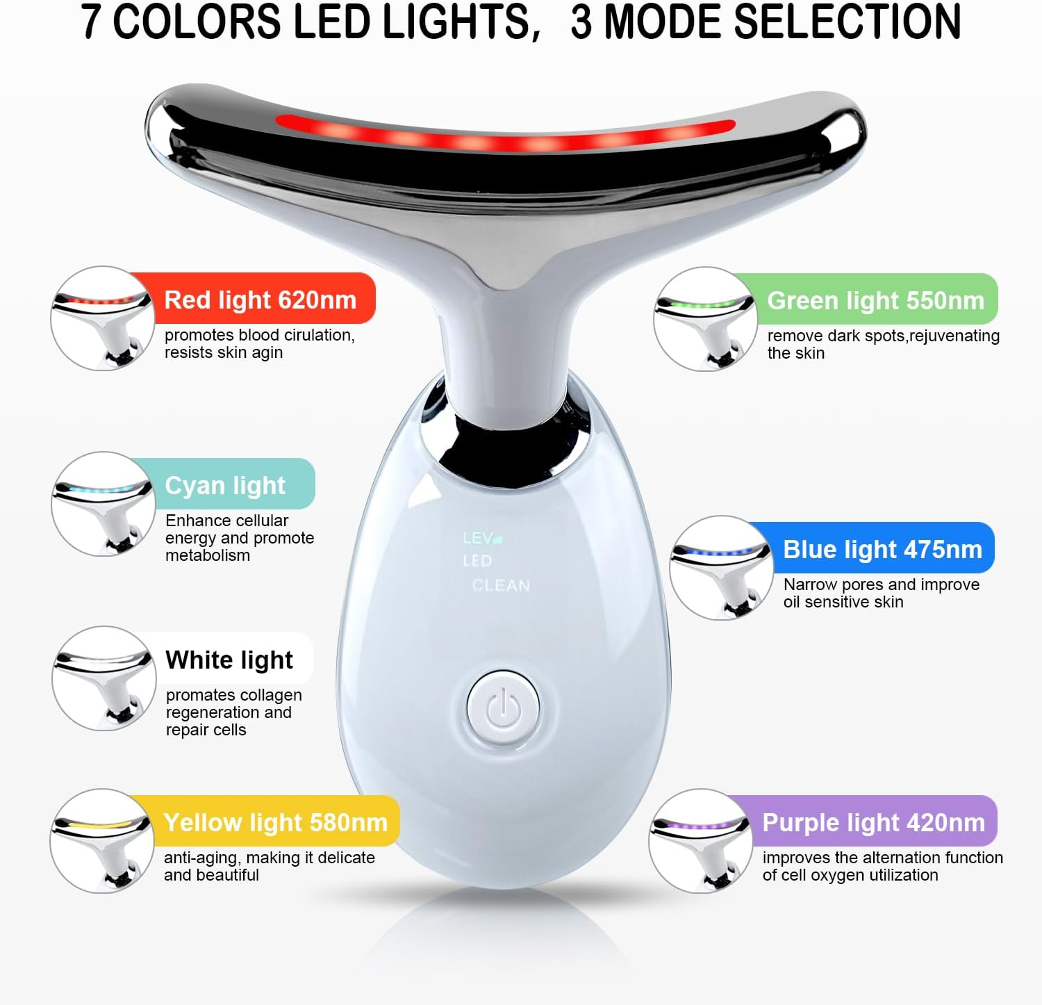 Premium Electric Face Massager | EMS & LED Light Therapy | Facial Beauty Care Tool