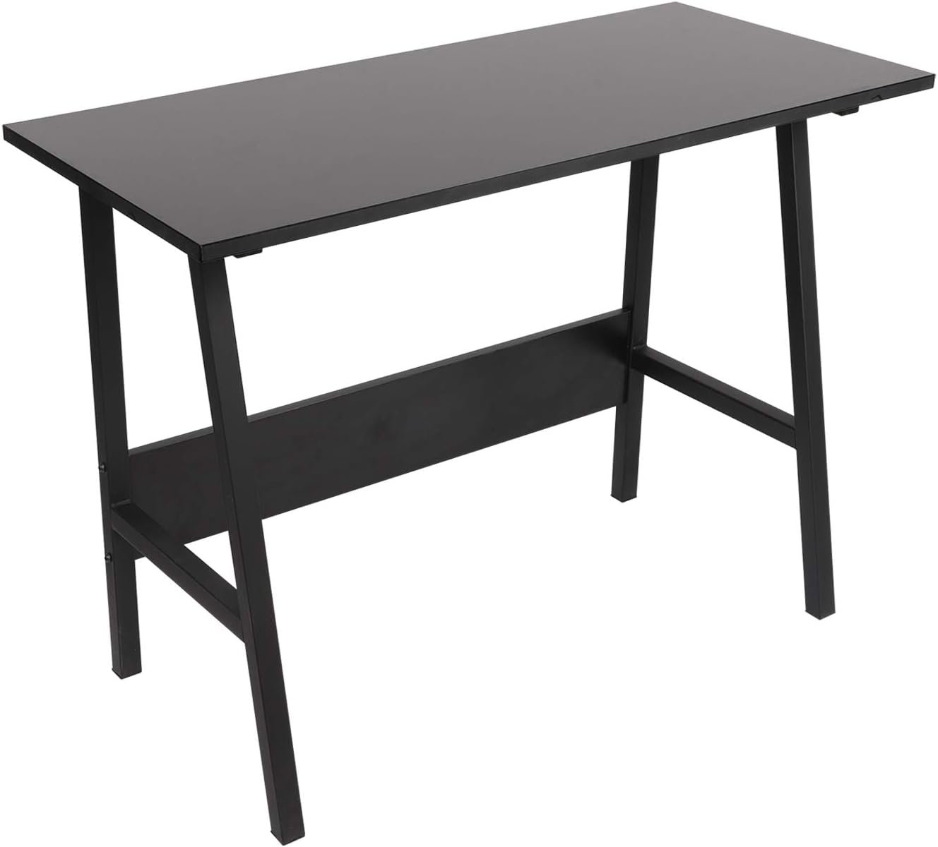 BELVIN Table Desk for Office and Home, Small and Simple PC Laptop Workstation, Trapezoidal Shape Computer Table for Bedroom (Black)