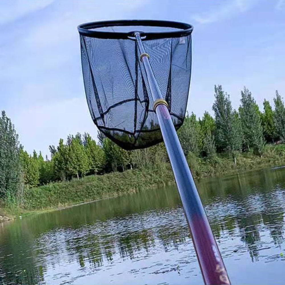 New Nano Mesh Fabric Fishing Net Head Anti-hook Black Folding Mesh Deepening Fishing Fishing Landing Net