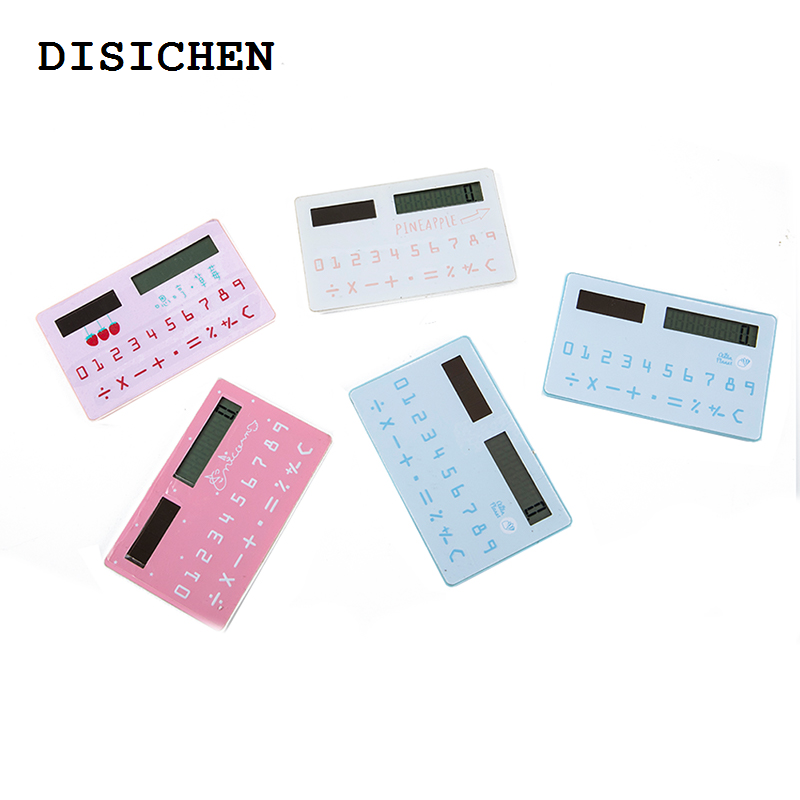 DISICHEN Luxury 1pc Fashion Portable Cartoon Fruits Animal Mini Card Calculator Stationery Supplies Creative Solar Calculator Children Kids Gift