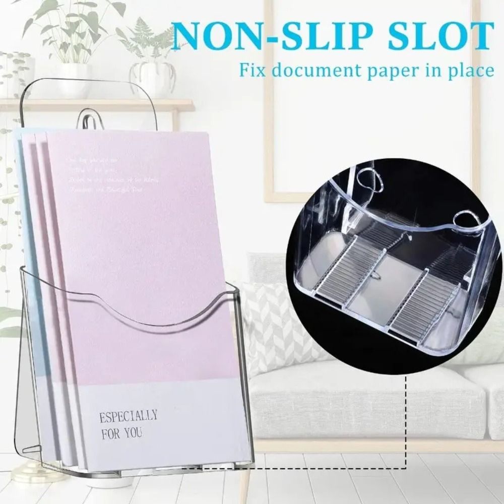 Booklet Plastic A6 Brochure Holder Acrylic Clear Wall Mount High Quality Countertop Pamphlet Holder Women