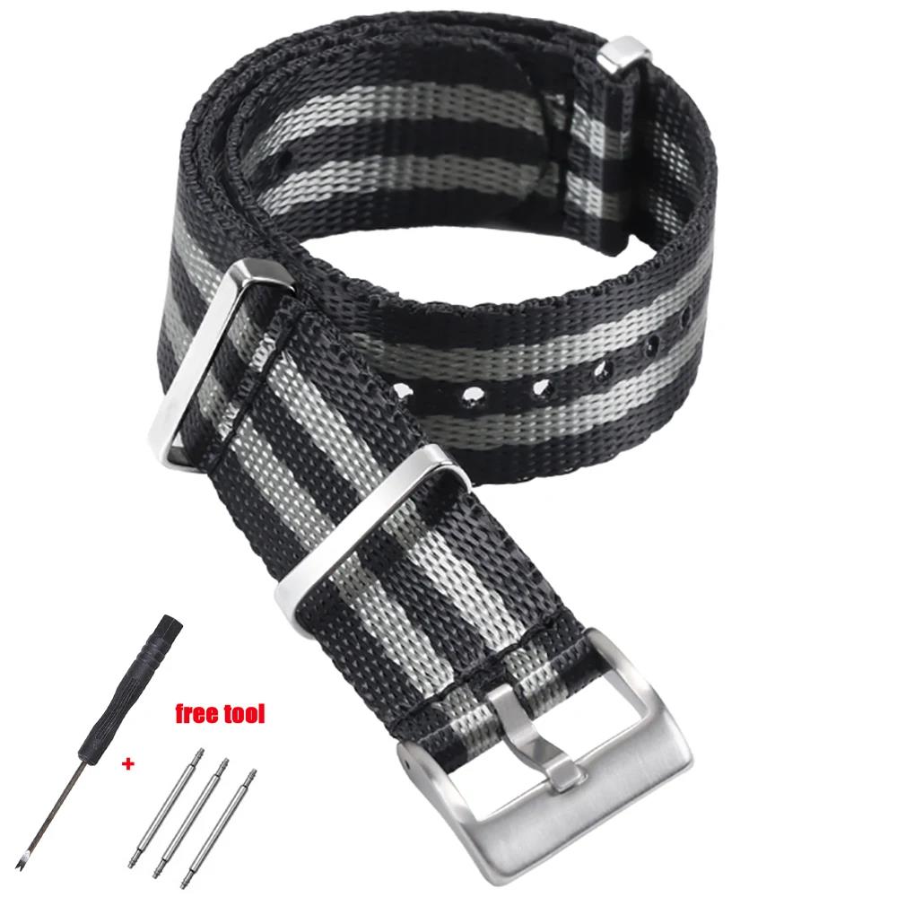 New specials 20mm Nylon Watch Strap for Omega 007 Replacement High Density Nylon Band for Rolex Premium Soft Universal Sports Watch Band