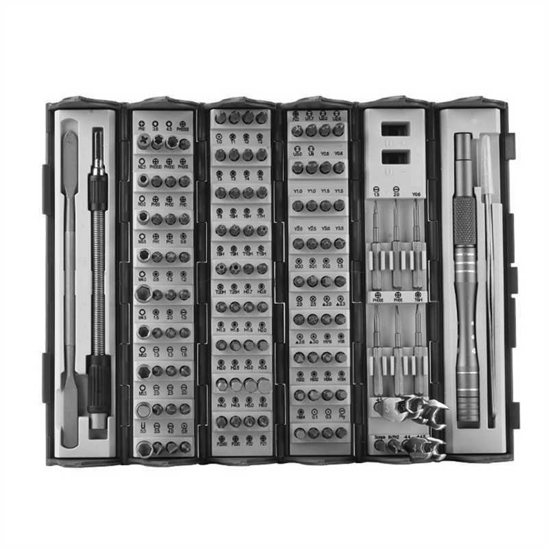 128-In-1 Screwdriver Set Household Disassembly Maintenance Tool Cylinder Portable Plum Hexagonal Special-Shaped Set Easy Install Easy to Use