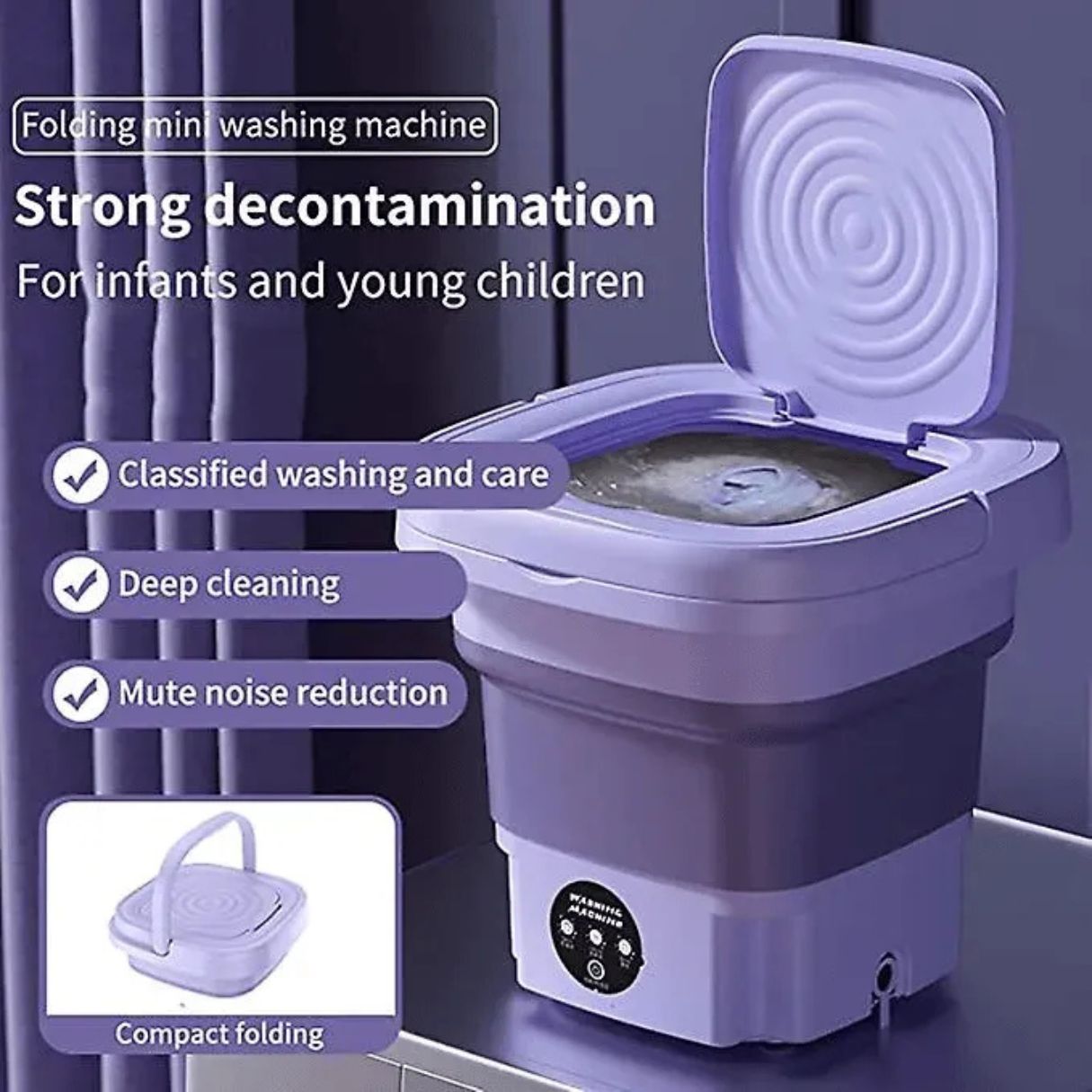 MINI WASHING MACHINE FOR FOR KIDS CLOTHES PORTABLE WASHING MACHINE WITH DRYER , FOLDABLE WASHING MACHINE